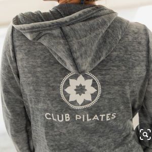 Club Pilates Grey Zipup and Hat Bundle